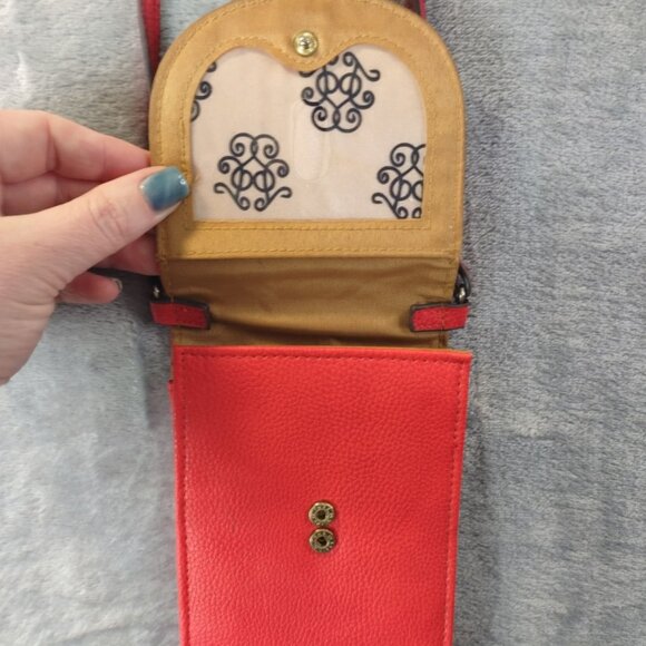 Jessica Simpson Red‎ Small Crossbody Purse Studded Faux Leather Adjustable Y2K - Picture 5 of 10